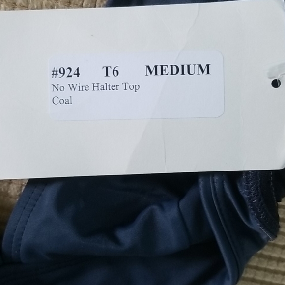 Bikini Halter Top No Wire No Padding Dark Gray - Picture 4 of 4